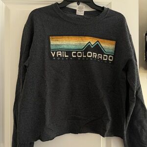 Vintage Jerzees Unisex Dark Gray Vail Colorado Sweater